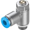 Flow Control Valve, Port Mounted, G1/8 Thread, 6mm OD Tubing, Recessed Adjustment Screw