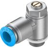 Flow Control Valve, Port Mounted, G1/4 Thread, 10mm OD Tubing, Recessed Adjustment Screw