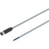 Cable, M8 3-pin Inline Socket, 3 wire, High Flex, 5 M