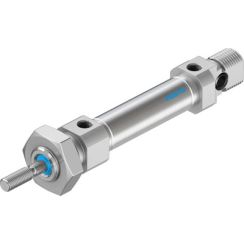Pneumatic Cylinder, ISO 6432, Stainless Steel Body, Bore 10mm, Stroke 15mm, Bumper Cushions, Rod Thread M4, Port M5