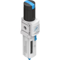 Filter Regulator, G1/4, Size 4, 40 &micro;m filter, Pressure Gauge, Lockable, Plastic Bowl w/ guard, Manual Drain