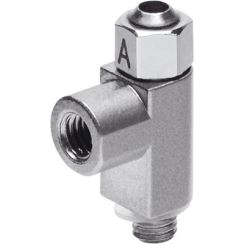 Flow Control Valve, Port Mounted, M3 Threads, Recessed Adjustment Screw