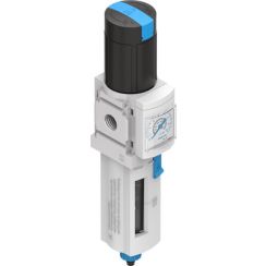 Filter Regulator, G1/4, Size 4, 40 &micro;m filter, Pressure Gauge, Lockable, Plastic Bowl w/ guard, Automatic Drain