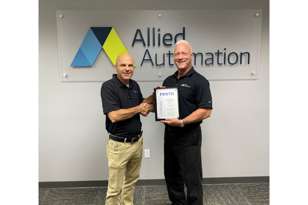 Allied Automation Receives Festo's "Outstanding Sales Performance" Award for 2021